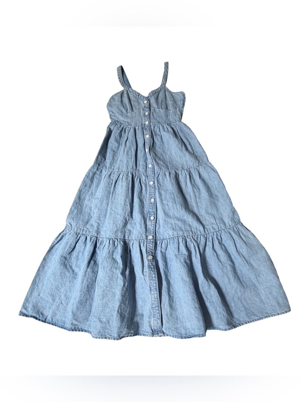NWT LEVI’S Sabine Denim Tiered Midi Dress - Picture 7 of 13